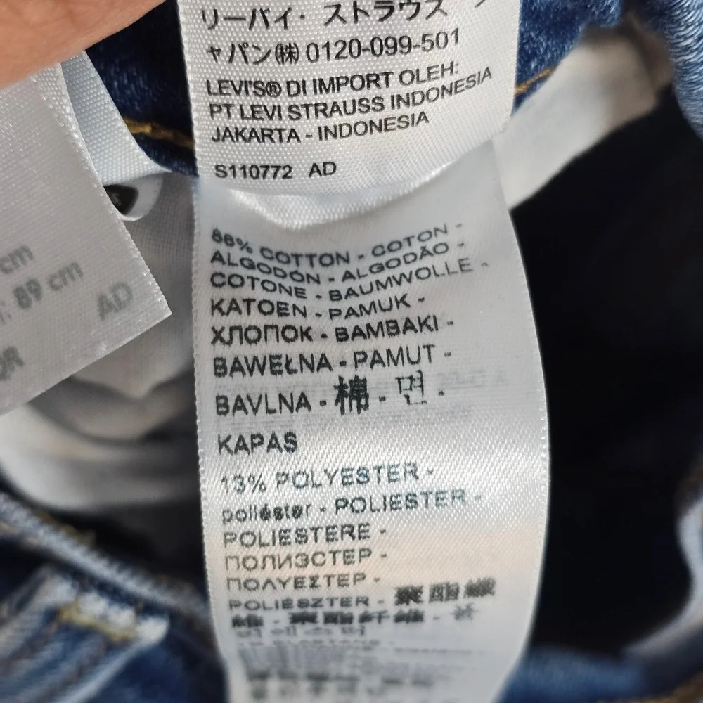 Levis Ribcage Straight Ankle Jeans Womens 25 Blue Denim High Rise Button Fly